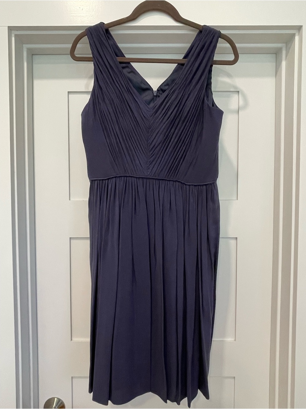 Boden Swishy Serena Navy Pleated V-Neck Women’s Cocktail Dress